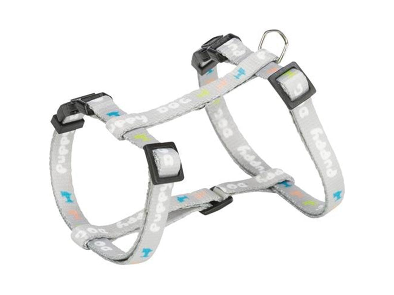 Trixie Junior Puppy H-Harness with Lead M-L: 27-45cm/10mm 2m. light grey