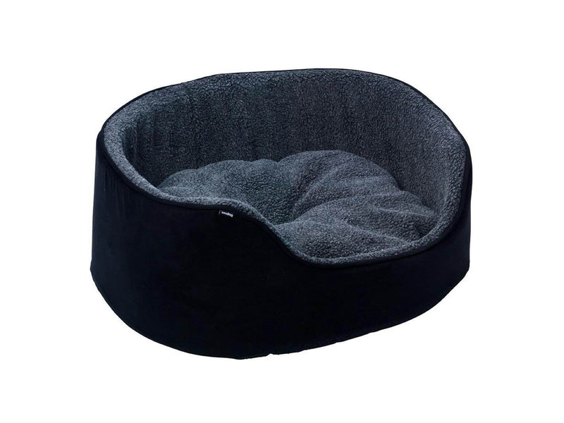 Dogman Pet Bed Sherpa High Rim Black Small 50x43x21cm