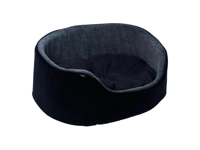 Dogman Pet Bed Sherpa High Rim Black Small 50x43x21cm
