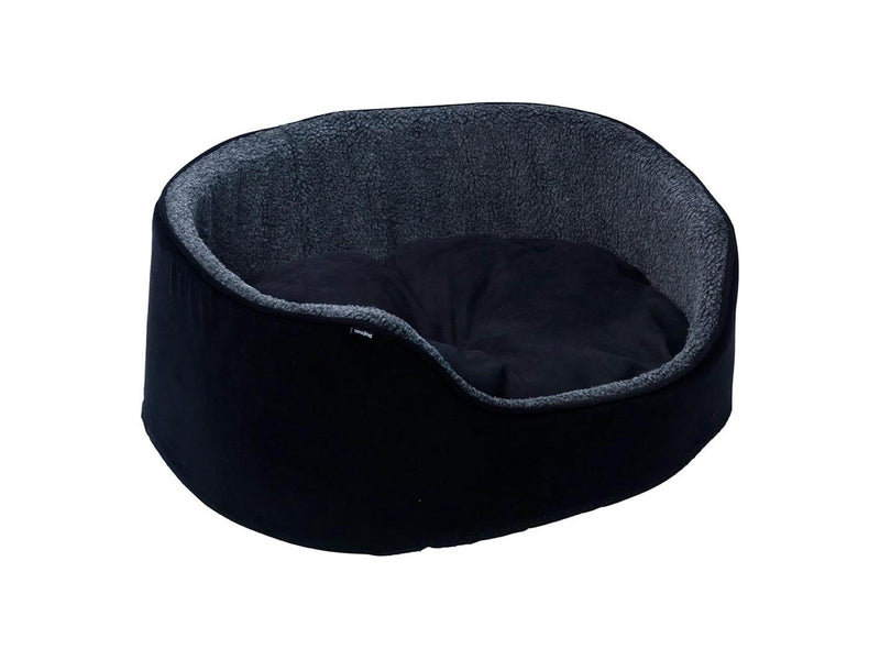 Dogman Pet Bed Sherpa High Rim Black Large 70x53x25cm