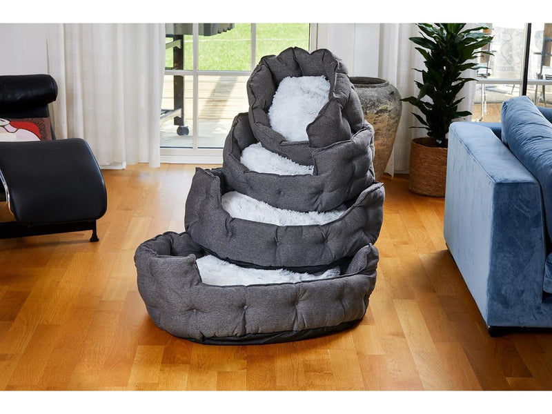 Dogman Pet Bed Classy Memory Foam Oval Grey Small 54x50x28cm