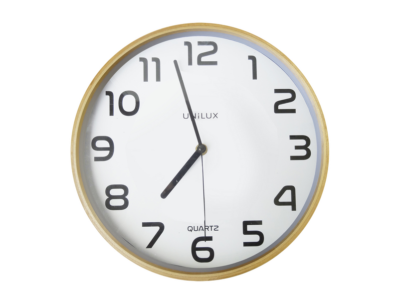 Unilux Baltic Clock white/wood