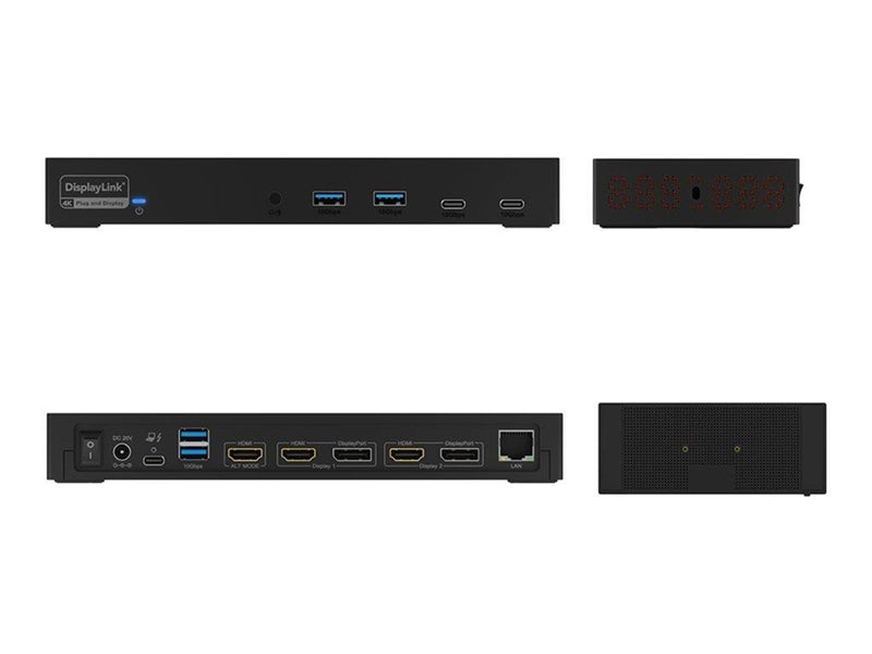 RaidSonic ICY BOX IB-DK2246AC - docking station - USB-C 3.2 Gen 2 / Thunderbolt 3 / Thunderbolt 4 - 3 x HDMI 2 x DP - GigE