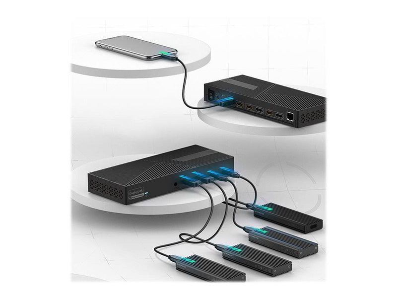 RaidSonic ICY BOX IB-DK2246AC - docking station - USB-C 3.2 Gen 2 / Thunderbolt 3 / Thunderbolt 4 - 3 x HDMI 2 x DP - GigE