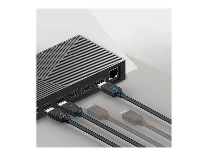RaidSonic ICY BOX IB-DK2246AC - docking station - USB-C 3.2 Gen 2 / Thunderbolt 3 / Thunderbolt 4 - 3 x HDMI 2 x DP - GigE