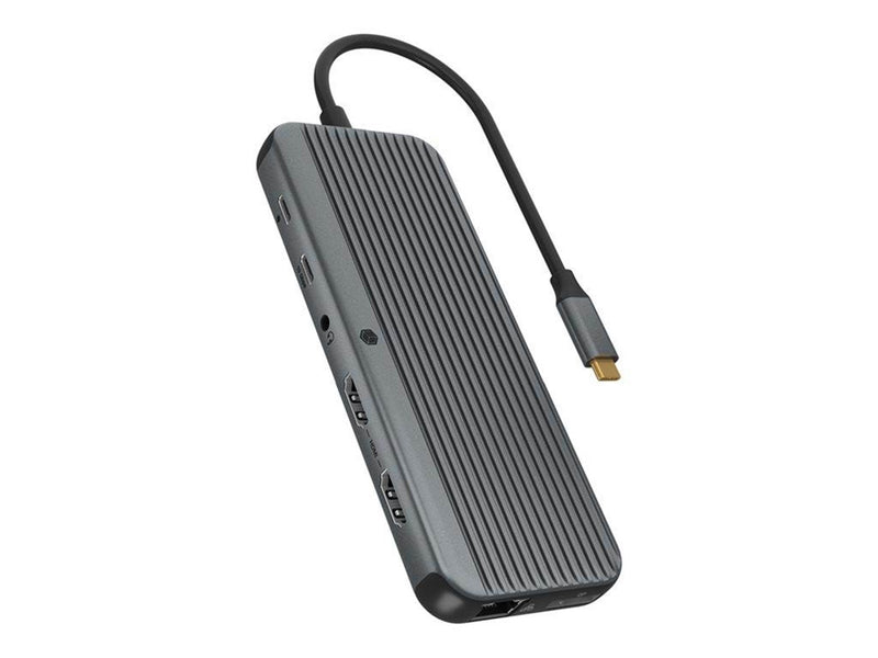 RaidSonic ICY BOX IB-DK4060-CPD - docking station - USB-C 3.2 Gen 2 - 2 x HDMI DP - GigE