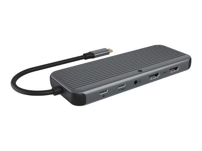 RaidSonic ICY BOX IB-DK4060-CPD - docking station - USB-C 3.2 Gen 2 - 2 x HDMI DP - GigE