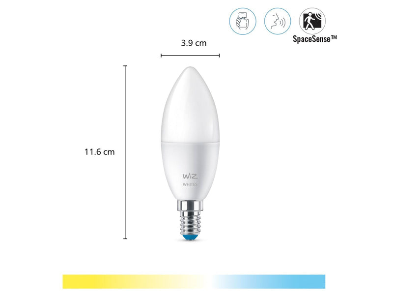 WiZ Candle 4.9W E14 Tunable White Wi-Fi 3-pack