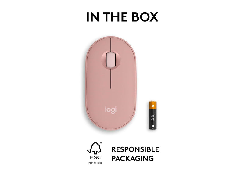 Logitech Pebble Mouse 2 M350s Wireless - Tonal Rose - Maus (Rot)