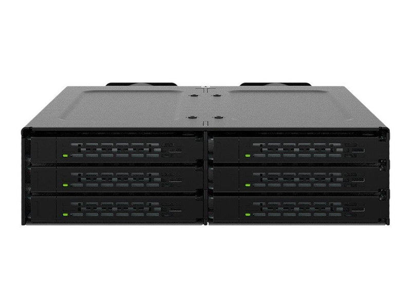 Icy dock ToughArmor MB118VP-B - storage enclosure - 6 x U.2/U.3 NVMe SSD mobile rack for 5.25" bay with SlimSAS SFF-8654 8i - P