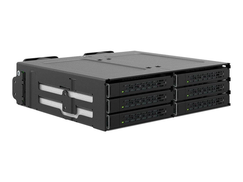 Icy dock ToughArmor MB118VP-B - storage enclosure - 6 x U.2/U.3 NVMe SSD mobile rack for 5.25" bay with SlimSAS SFF-8654 8i - P