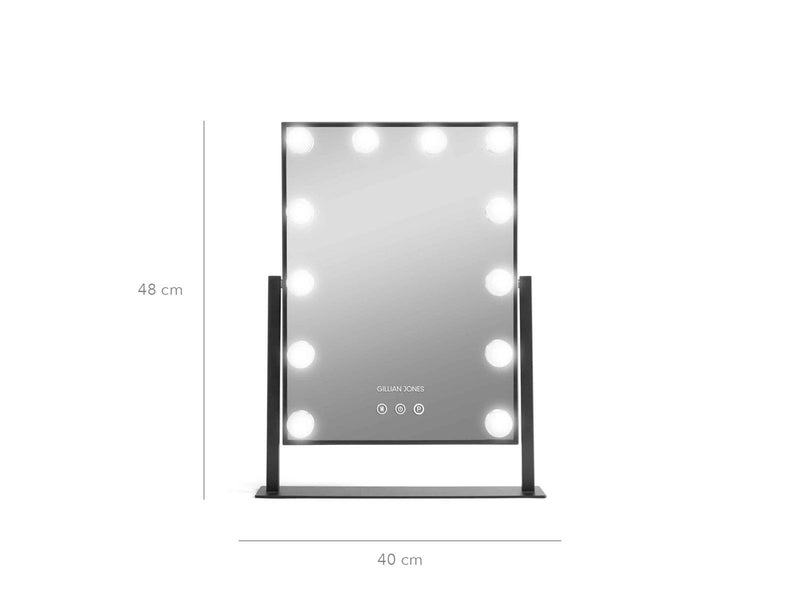 Gillian Jones LED Light Hollywood Mirror Black
