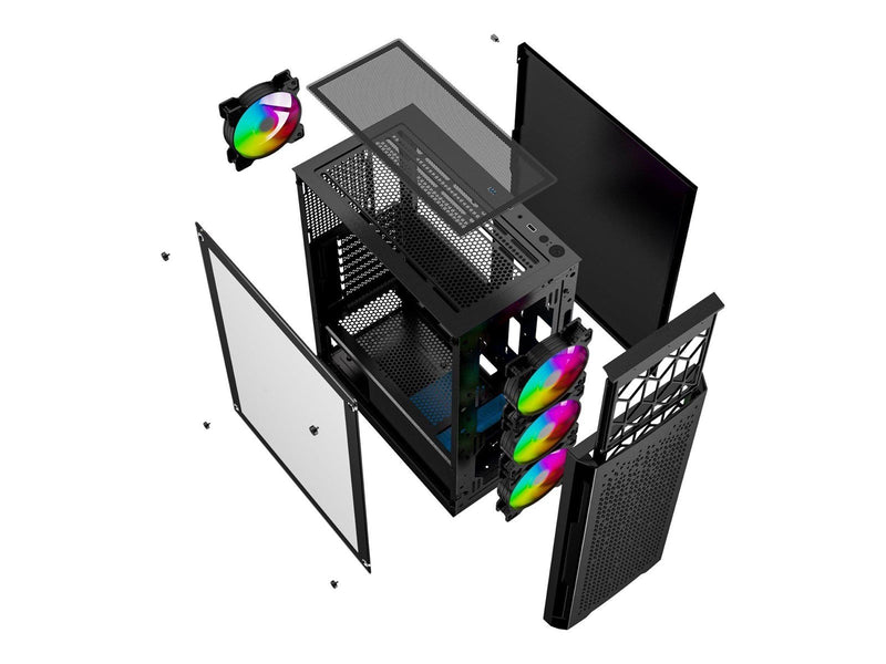 Gembird Fornax 400X - tower - ATX - Gehäuse - Tower - Schwarz
