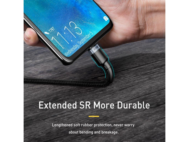 Baseus Cafule PD2.0 100W flash charging USB For Type-C cable (20V 5A)2m Gray+Black