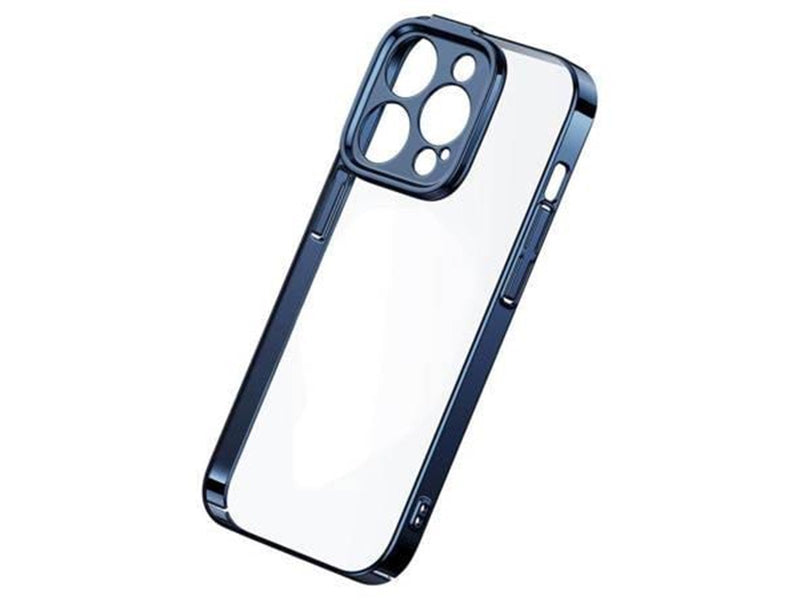 Baseus Glitter Transparent Case and Tempered Glass set for iPhone 14 Pro Max (blue)