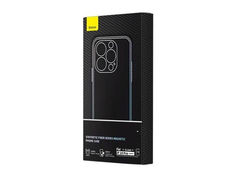 Baseus Case  Synthetic Fiber Series for iPhone 14 Pro (black)+ tempered glass + cleaning kit