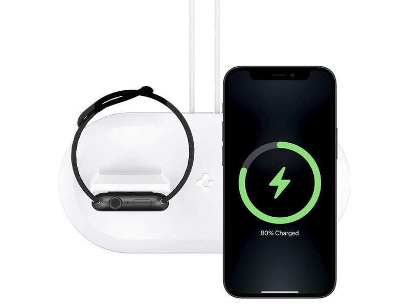 Spigen MagSafe Charger & Apple Watch stand 2in1 MagSafe Duo - white