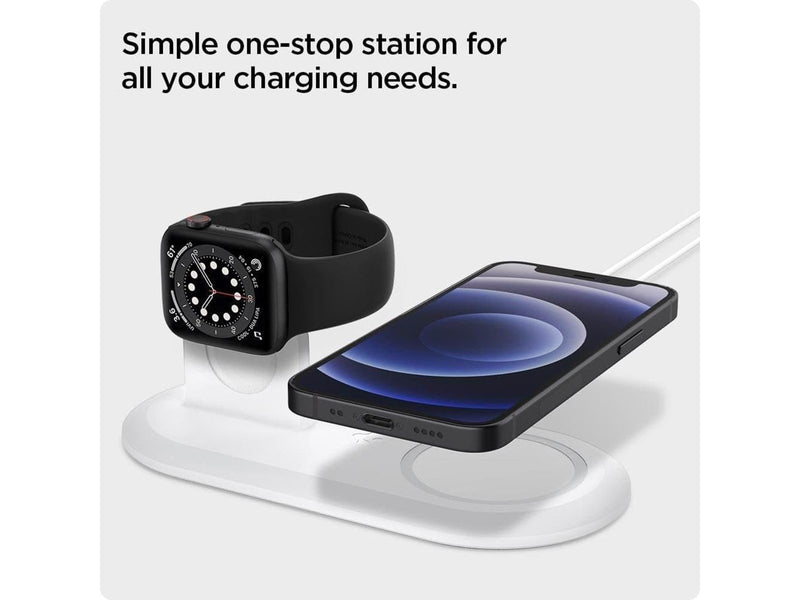 Spigen MagSafe Charger & Apple Watch stand 2in1 MagSafe Duo - white