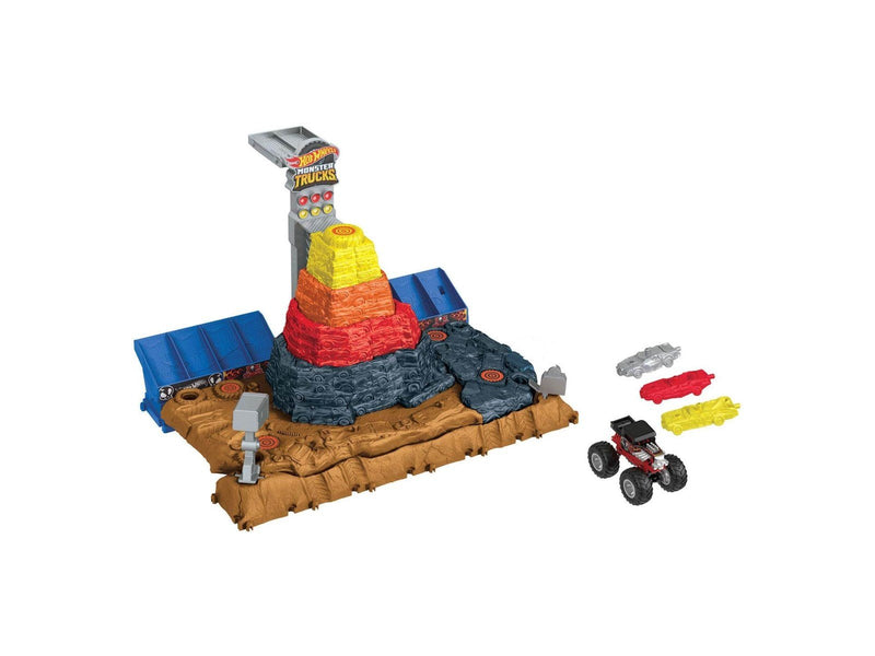 Hot Wheels Monster Trucks Arena Smashers Bone Shaker Ultimate Crush Yard With 1 Vehicle