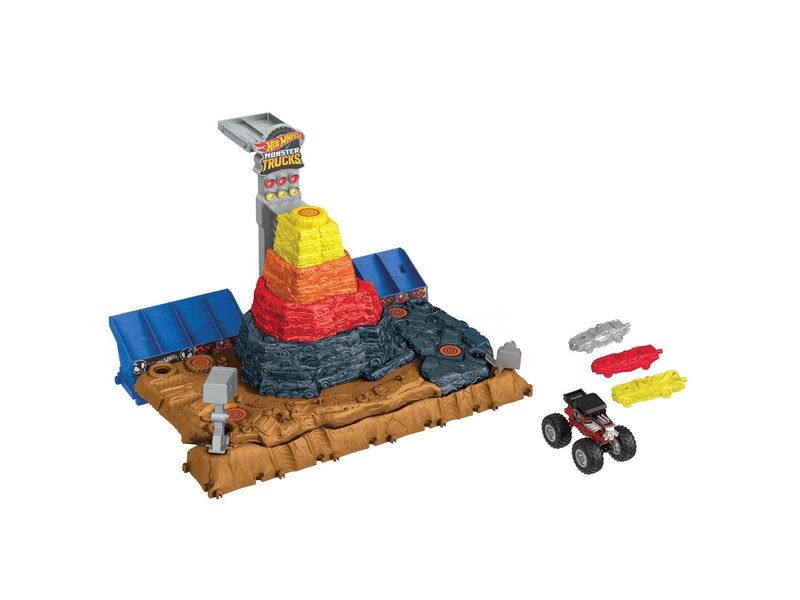 Hot Wheels Monster Trucks Arena Smashers Bone Shaker Ultimate Crush Yard With 1 Vehicle