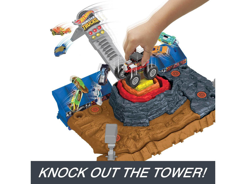 Hot Wheels Monster Trucks Arena Smashers Bone Shaker Ultimate Crush Yard With 1 Vehicle