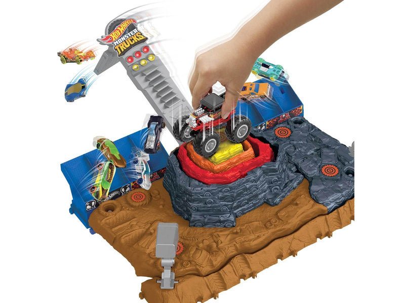 Hot Wheels Monster Trucks Arena Smashers Bone Shaker Ultimate Crush Yard With 1 Vehicle