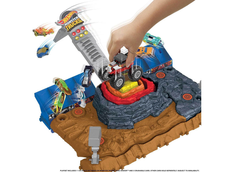 Hot Wheels Monster Trucks Arena Smashers Bone Shaker Ultimate Crush Yard With 1 Vehicle