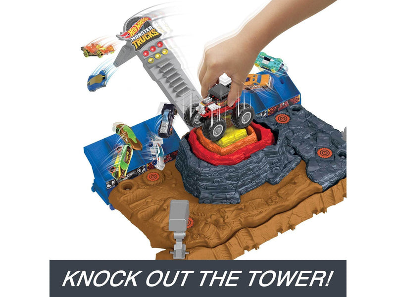Hot Wheels Monster Trucks Arena Smashers Bone Shaker Ultimate Crush Yard With 1 Vehicle