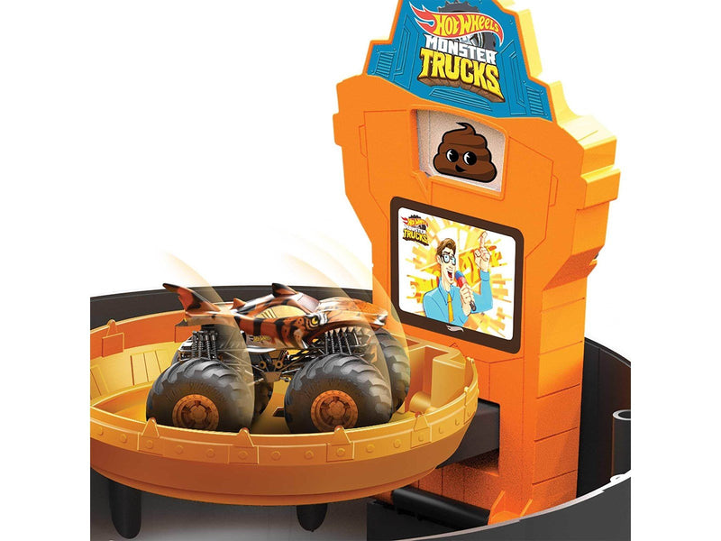 Hot Wheels Monster Trucks Stunt Tire Play Set With Launcher 1  1:64 Scale Car & 1 Monster Truck