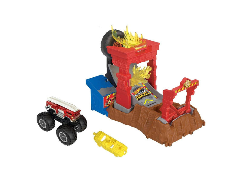Hot Wheels Monster Trucks Arena Smashers™ 5-Alarm Fire Crash Challenge™ Playset