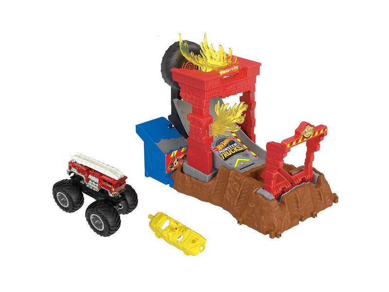 Hot Wheels Monster Trucks Arena Smashers™ 5-Alarm Fire Crash Challenge™ Playset