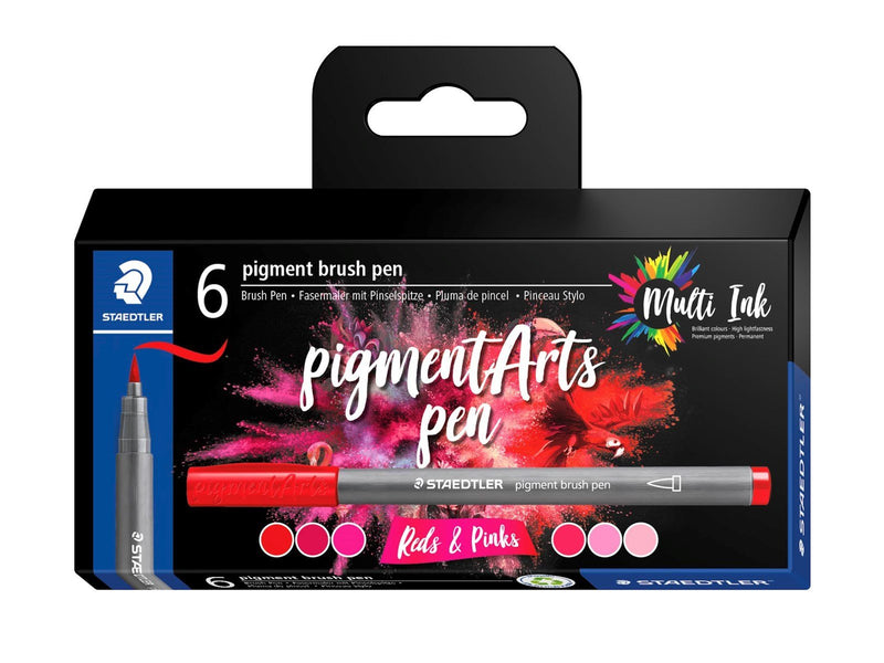 Staedtler Pigment brush 371 "Reds & Pinks" 6 pcs. Cardboard box