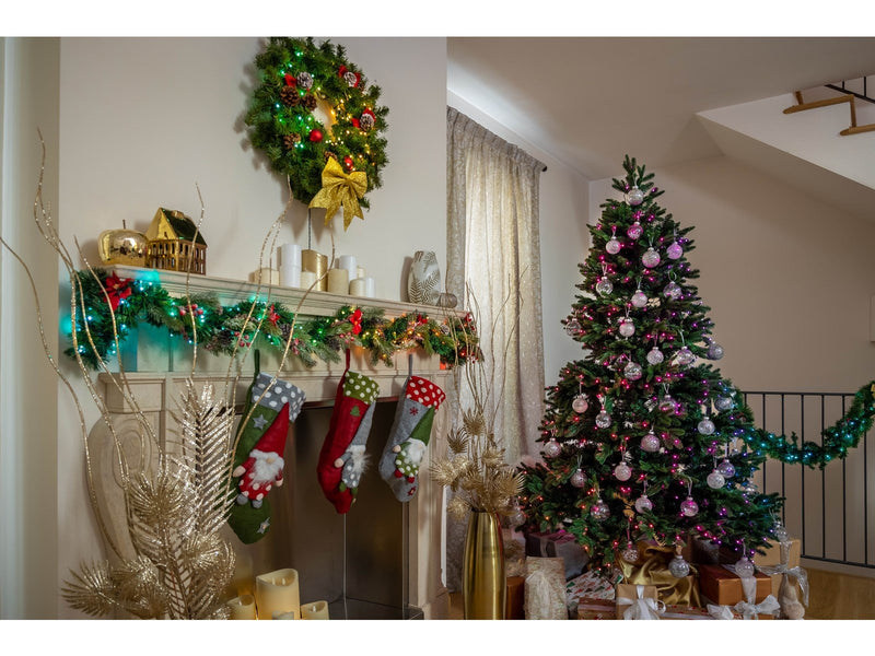 Twinkly Pre-Lit Garland – 50 App-controlled RGB + Warm White LEDs. 2.7 Meters. Green Wire.
