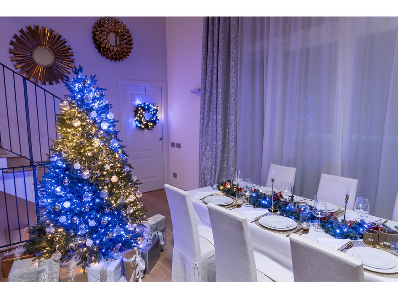 Twinkly Pre-Lit Garland – 50 App-controlled RGB + Warm White LEDs. 2.7 Meters. Green Wire.