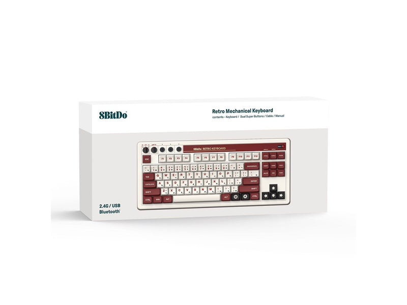 8BitDo Retro Mechanical Keyboard - Fami Edition - Tastatur und Ziffernsatz - Englisch - UK - Braun