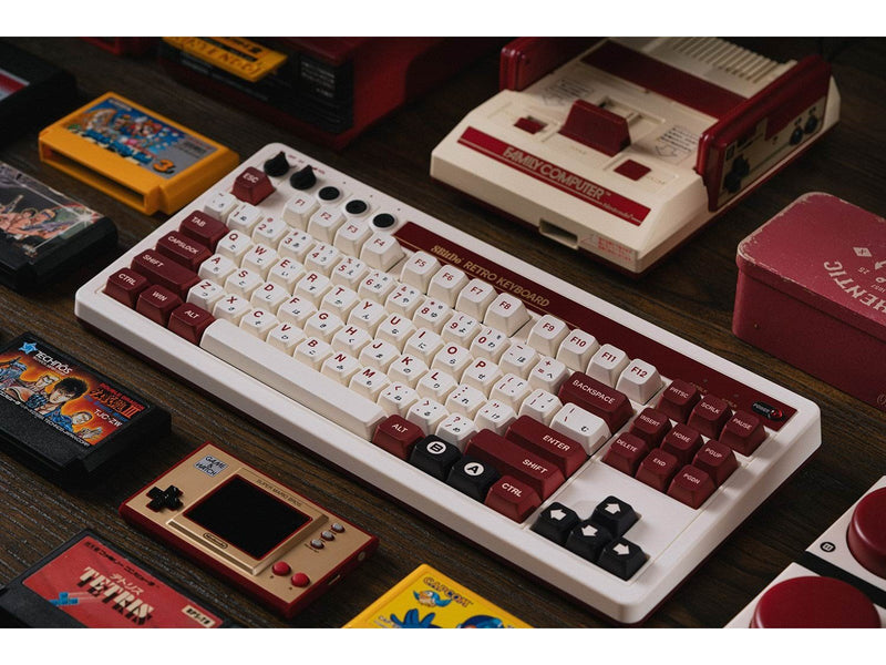8BitDo Retro Mechanical Keyboard - Fami Edition - Tastatur und Ziffernsatz - Englisch - UK - Braun