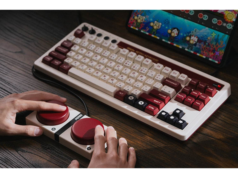 8BitDo Retro Mechanical Keyboard - Fami Edition - Tastatur und Ziffernsatz - Englisch - UK - Braun