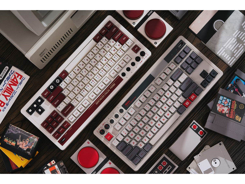 8BitDo Retro Mechanical Keyboard - Fami Edition - Tastatur und Ziffernsatz - Englisch - UK - Braun