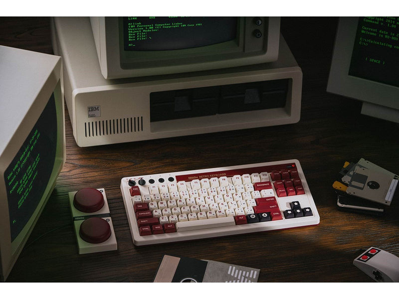 8BitDo Retro Mechanical Keyboard - Fami Edition - Tastatur und Ziffernsatz - Englisch - UK - Braun