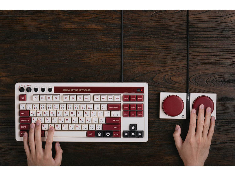 8BitDo Retro Mechanical Keyboard - Fami Edition - Tastatur und Ziffernsatz - Englisch - UK - Braun
