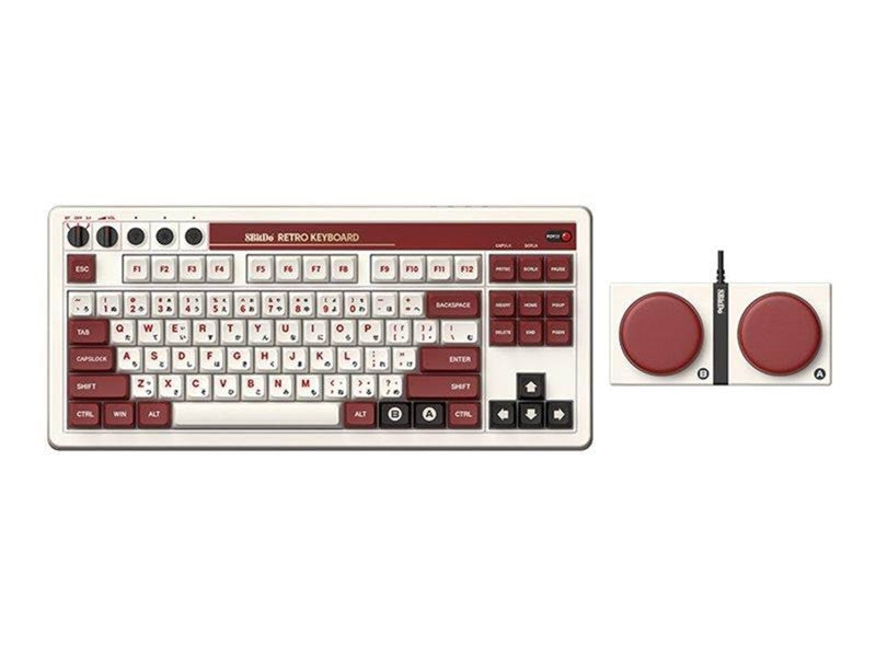 8BitDo Retro Mechanical Keyboard - Fami Edition - Tastatur und Ziffernsatz - Englisch - UK - Braun