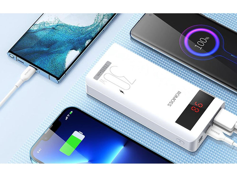 ROMOSS Sense6PS Pro Powerbank (Akku) - Weiß - 20000 mAh
