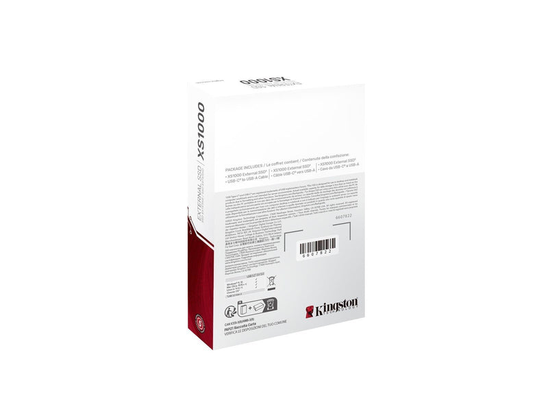 Kingston XS1000 Portable SSD - 2TB - Extern SSD - Schwarz - USB 3.2 Gen 2