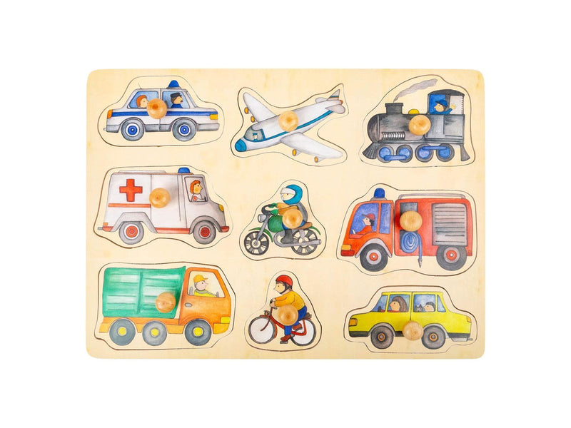 Small Foot - Wooden Stud Puzzle City Vehicles 9pc Holz
