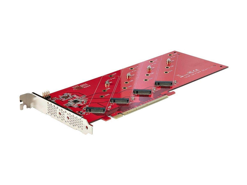 StarTech.com Quad M.2 PCIe Adapter Card x16 Quad NVMe or AHCI M.2 SSD to PCI Express 4.0 Up to 7.8GBps