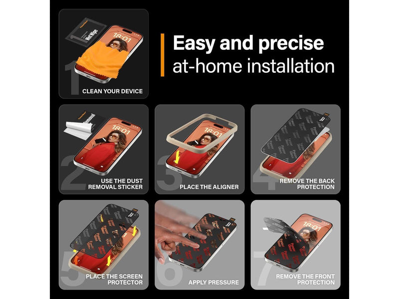 PanzerGlass Screen Protector iPhone 15 Pro | Ultra-Wide Fit w. EasyAligner