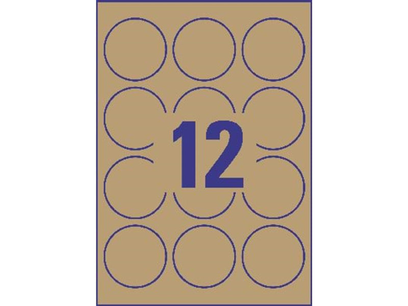 Avery Round Brown Kraft Product Labels (recycle)