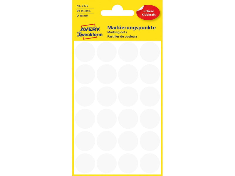 Avery Colour coding dots permanent white