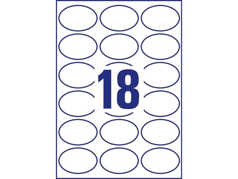 Avery Oval label permanent 63.5x42.3mm all printers