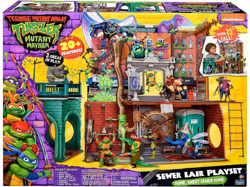 Playmates Toys Mutant Mayhem Large Playset Sewer Lair Dlx